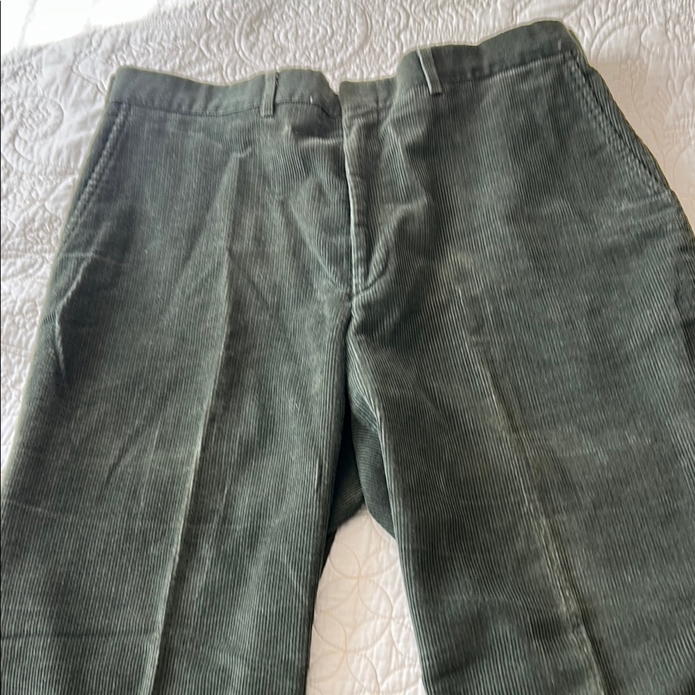 Haggar Green Corduroy Pants Relaxed Fit